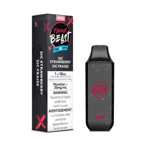 Sic Strawberry Iced - Flavour Beast Flow 4000p Rechargeable Disposable Vape